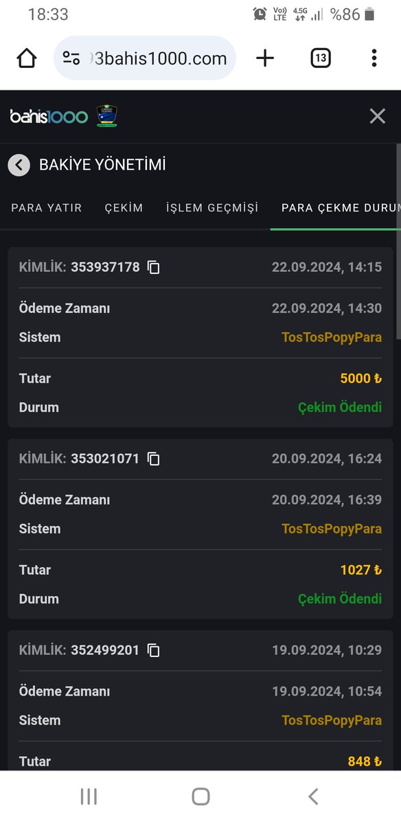 bahis1000den 5000 tl 5 dkda popypara hesabima aktarilmistir tesekurler #bahis1000