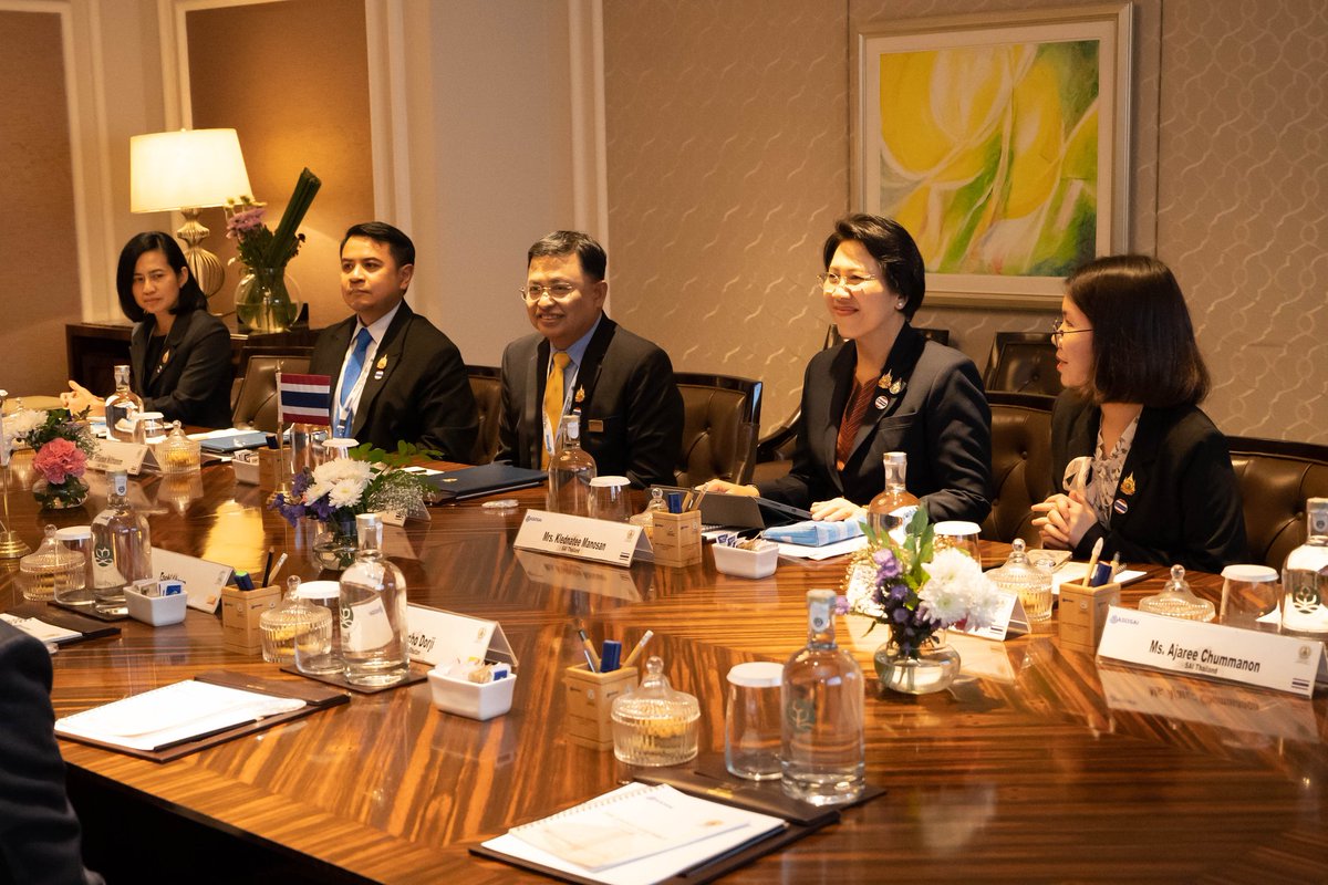 A fruitful bilateral meeting was held between SAO, led by Mr.Monthien, Auditor General and Ms. Klednatee, Deputy AG , and the Royal Audit Authority of Bhutan, led by Auditor General Dasho Tashi. Several areas were discussed, including BIMSTEC coop &amp; mega projects audit.
 🇹🇭🤝🇧🇹