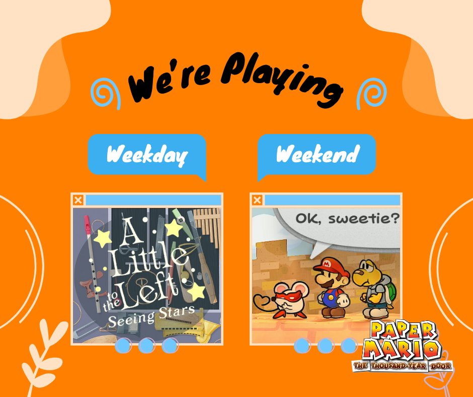 CouchCapades's tweet photo. Hey Spuddie Buddies, here's what you can expect from us this week

M/W/F - There's still a few more things to organize in #ALittletotheLeftSeeingStars

Sa/Su - As Chapter 4 draws to a close in #PaperMarioTheThousandYearDoor it could be time to make new friends! https://t.co/MQdMCdxx1K