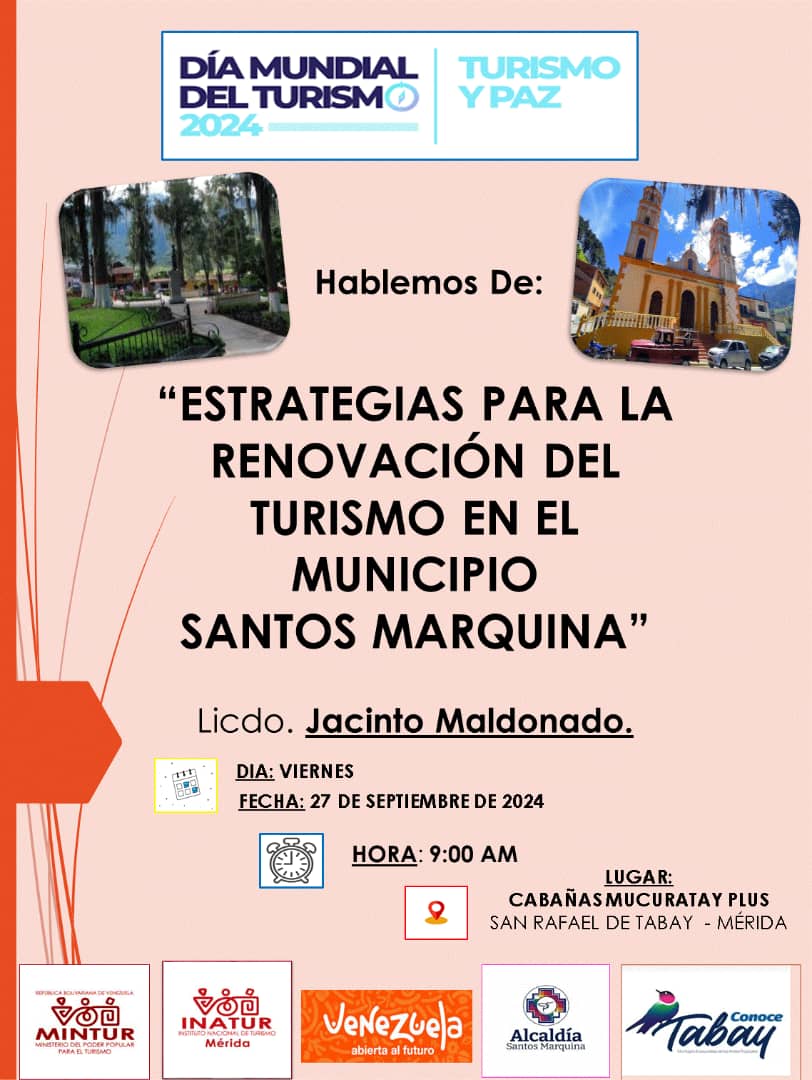 Te invitamos a esta súper actividad para impulsar el turismo en nuestro estado Mérida

<a href="/NicolasMaduro/">Nicolás Maduro</a>
<a href="/JosueLorca/">Josué Lorca</a>
<a href="/InparquesMerida/">INPARQUES MÉRIDA🌱</a>
<a href="/RadioMiraflores/">Radio Miraflores</a>
<a href="/conaremerida/">CONARE MÉRIDA</a>
<a href="/torobelisario/">Toro Belisario</a>
<a href="/MinecOficial/">MinecOficial</a>
<a href="/JEHYSONGUZMAN/">JEHYSON GUZMÁN</a>
<a href="/CNPMerida/">CNP Mérida</a>
<a href="/GobMerida/">Gobierno Merida</a>