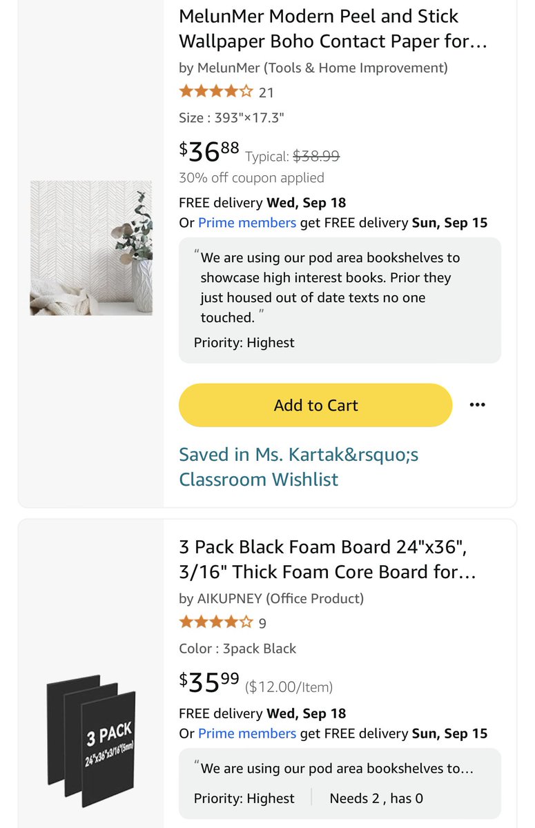 <a href="/cefeldma/">CF</a> Our department is trying to use our pod bookshelf for good instead of holding onto old books. Please help us by donating some book stands, sticky wallpaper, or foam board!

👉amazon.com/hz/wishlist/ls…

💕Any reposting or donating would be greatly appreciated.💕

#clearthelist