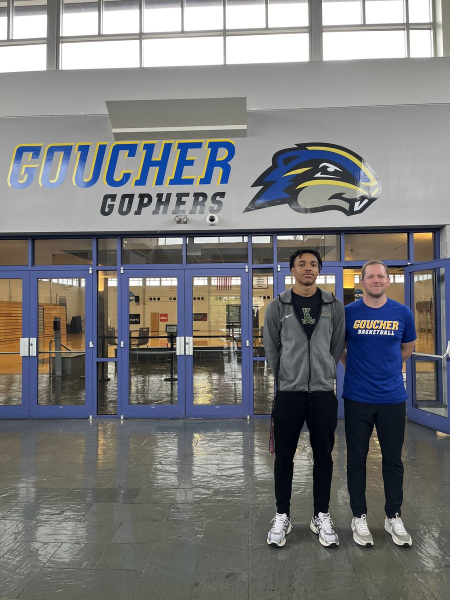 IsaacHoops25's tweet photo. Had a great first ever visit today at Goucher College! Thank you Coach Klingman and the rest of the coaching staff for having me! 💛💙@coachklingman @JFK_Hoops @GoucherMen’sBasketaball https://t.co/xUYK8rjgGw