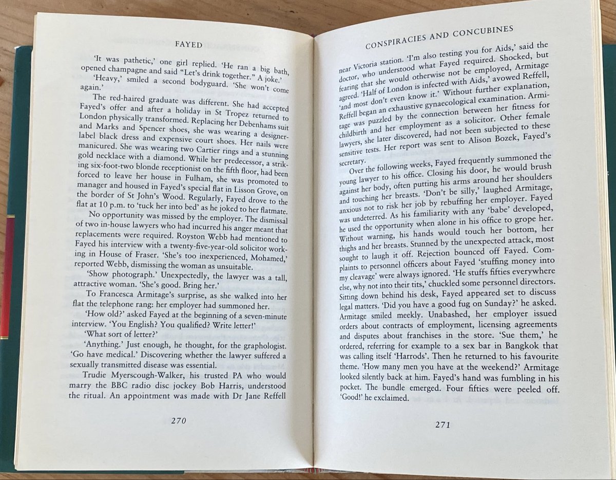 Published 26 years ago by Tom Bower. But nothing was done about #Fayed. Who was DPP in 2009?