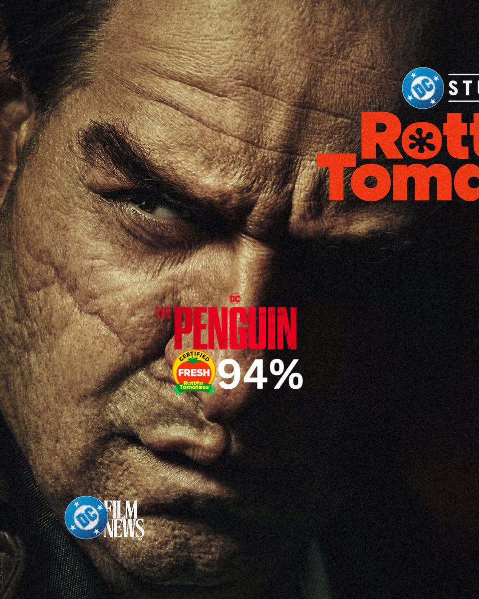 DCFilmNews's tweet photo. The Rotten Tomatoes scores for DC STUDIOS thus far.
• THE PENGUIN - Certified Fresh at 94%
• SUPER/MAN - Fresh at 100% https://t.co/jd4K8AmJxf