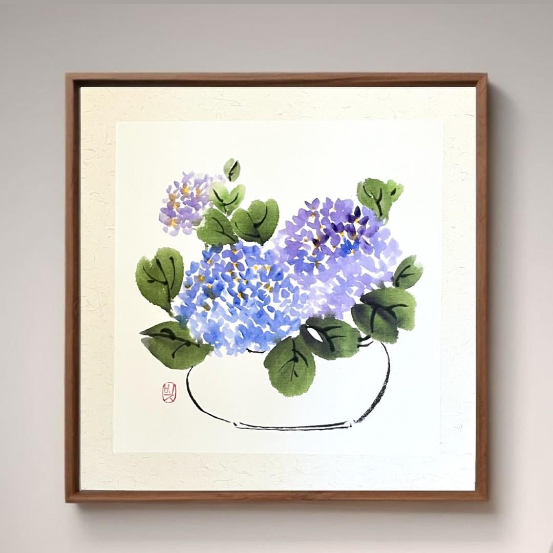 Kaitlinari's tweet photo. #hydrangea #floralwatercolor #watercolor #brushpainting #koreanart #handpainted #dallinspaperie https://t.co/Sn7aDZwXk3