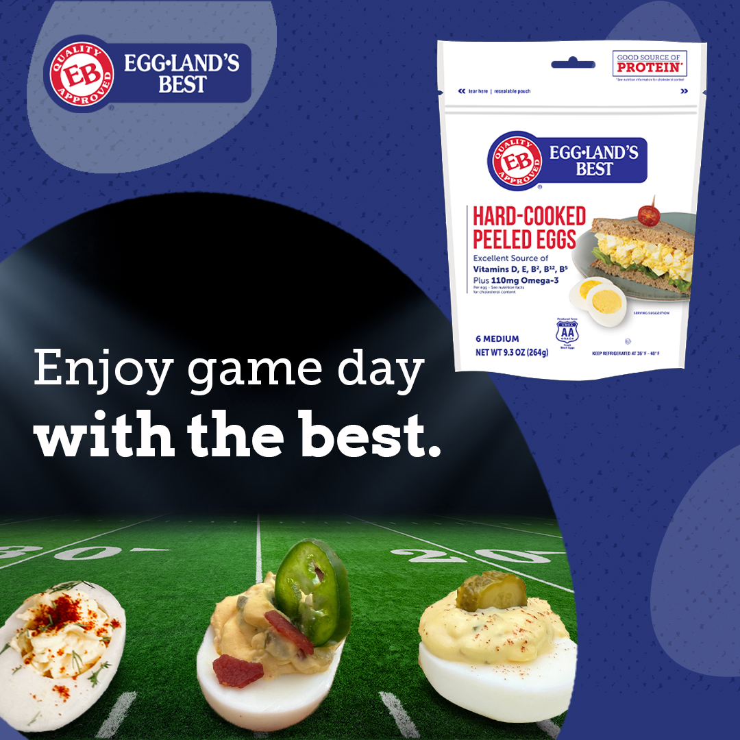 Whether you’re hosting a game day gathering, attending a friends’ party, or tailgating at the game, these delicious deviled egg recipes are sure to please any group and help cheer on their favorite team!  Full recipe bit.ly/4b6c8aa

#madewithEB #thEBest #gameday