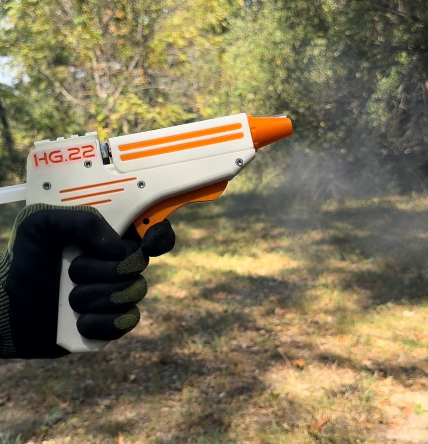 ModeratorGage's tweet photo. The HG22 (Hot Glue 22) is a single shot pistol REMIX of the Gremlin 22 originally designed by AG Off Grid. Features:
Single Barrel 22 fire
Hardware store friendly
UFA compliant
NOT a functional Hot Glue Gun
This little piece will be the biggest hit at your next craft fair!

Beta going live at the BLC Element!