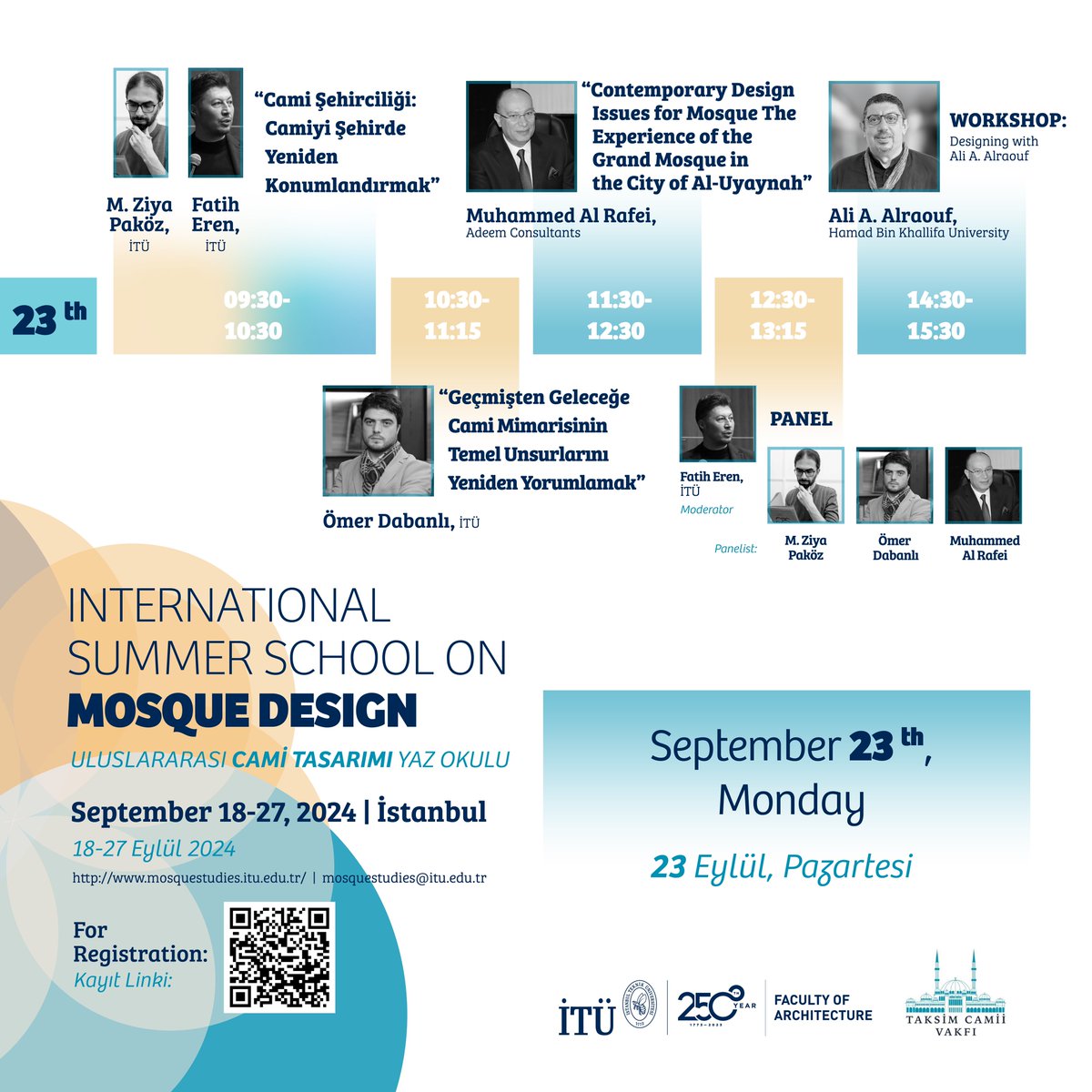 itutaskisla's tweet photo. “Uluslararası Cami Tasarımı Yaz Okulu” seminer ve panellerle devam ediyor, kayıt için: https://t.co/rqylinwCYv 

The "International Summer School on Mosque Design" continues with panels and seminars. Register here: https://t.co/rqylinwCYv https://t.co/f815VoHUQp