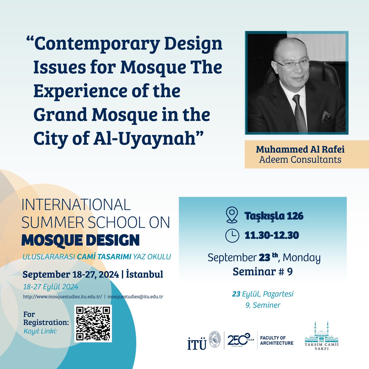 itutaskisla's tweet photo. “Uluslararası Cami Tasarımı Yaz Okulu” seminer ve panellerle devam ediyor, kayıt için: https://t.co/rqylinwCYv 

The "International Summer School on Mosque Design" continues with panels and seminars. Register here: https://t.co/rqylinwCYv https://t.co/f815VoHUQp