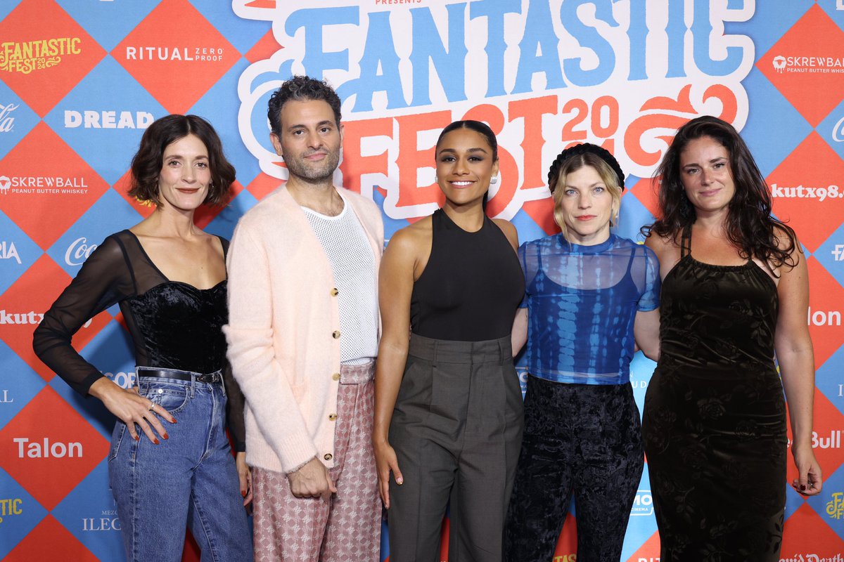 Danielle Krudy, Arian Moayed, Ariana DeBose, Bridget Savage Cole, and Alexandra Schaller at the 'House of Spoils' Fantastic Fest world premiere at Alamo Drafthouse Cinema South Lamar on September 21, 2024 in Austin, Texas.