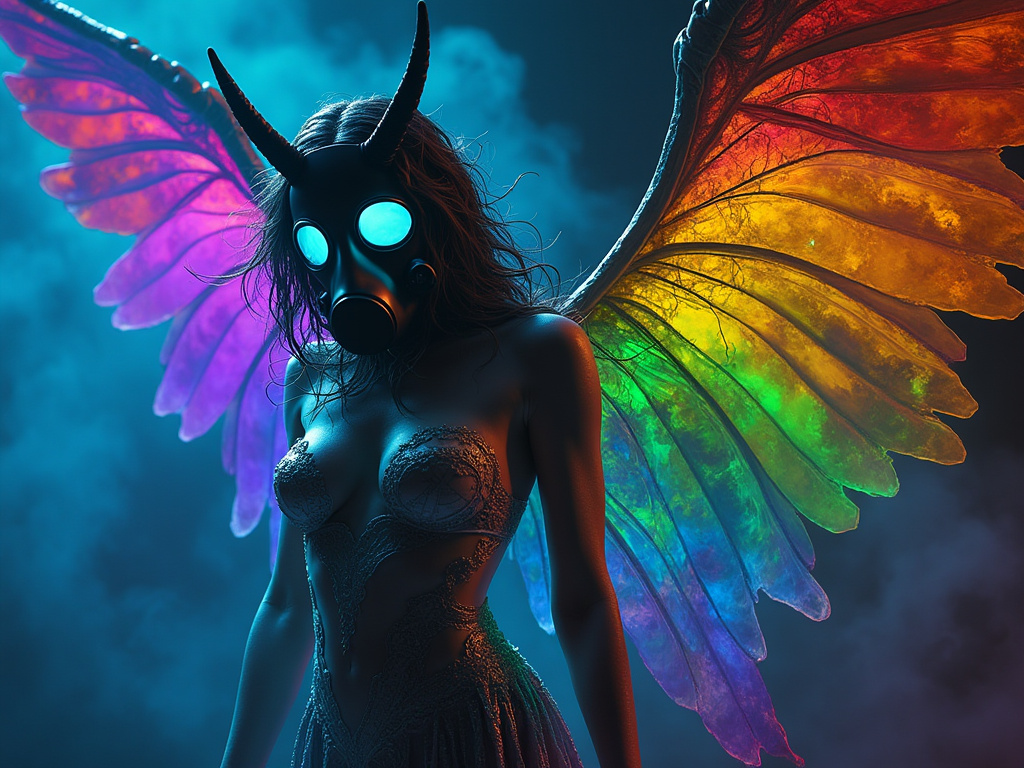 dainiusex7's tweet photo. QT your Mask art
"Toxic Beauty: Guardian of the Spectrum"
#VividWarrior #RainbowWings #AIart #AIArtwork #AIイラスト https://t.co/JinbA0jIPr