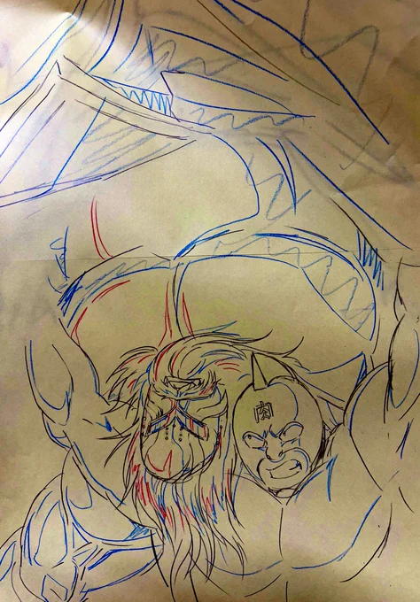 キン肉マン0話は私と丸藤マンがコンテ沢山描きすぎて監督に頭抱えられて何とかカットしまくられて上がった、と(申し訳ない)色々足してなんかしたい,ダメか?そうか、ふーん 