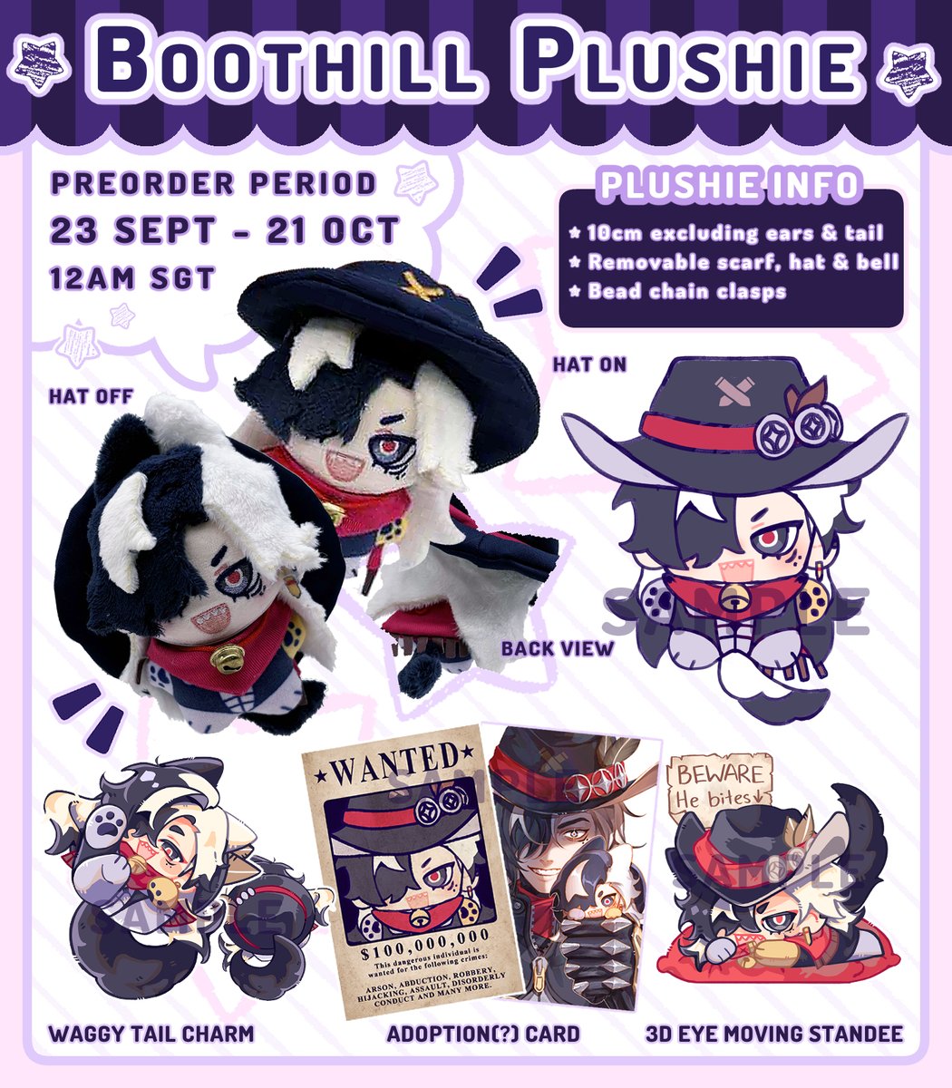 📢SEPT UPDATE + GA📢

🪻kajunmypants.bigcartel.com🪻
PO period 23 SEPT - 21 OCT | GOs please DM!
Stretch goal &amp; early bird in 🧵!
🎁GA INFO🎁

- 💜&amp;🔁
- 1 winner from IG/TWT will be picked respectively on 30 Sept
- Winner can choose either Boothill plush bundle / 60$ worth of merch~