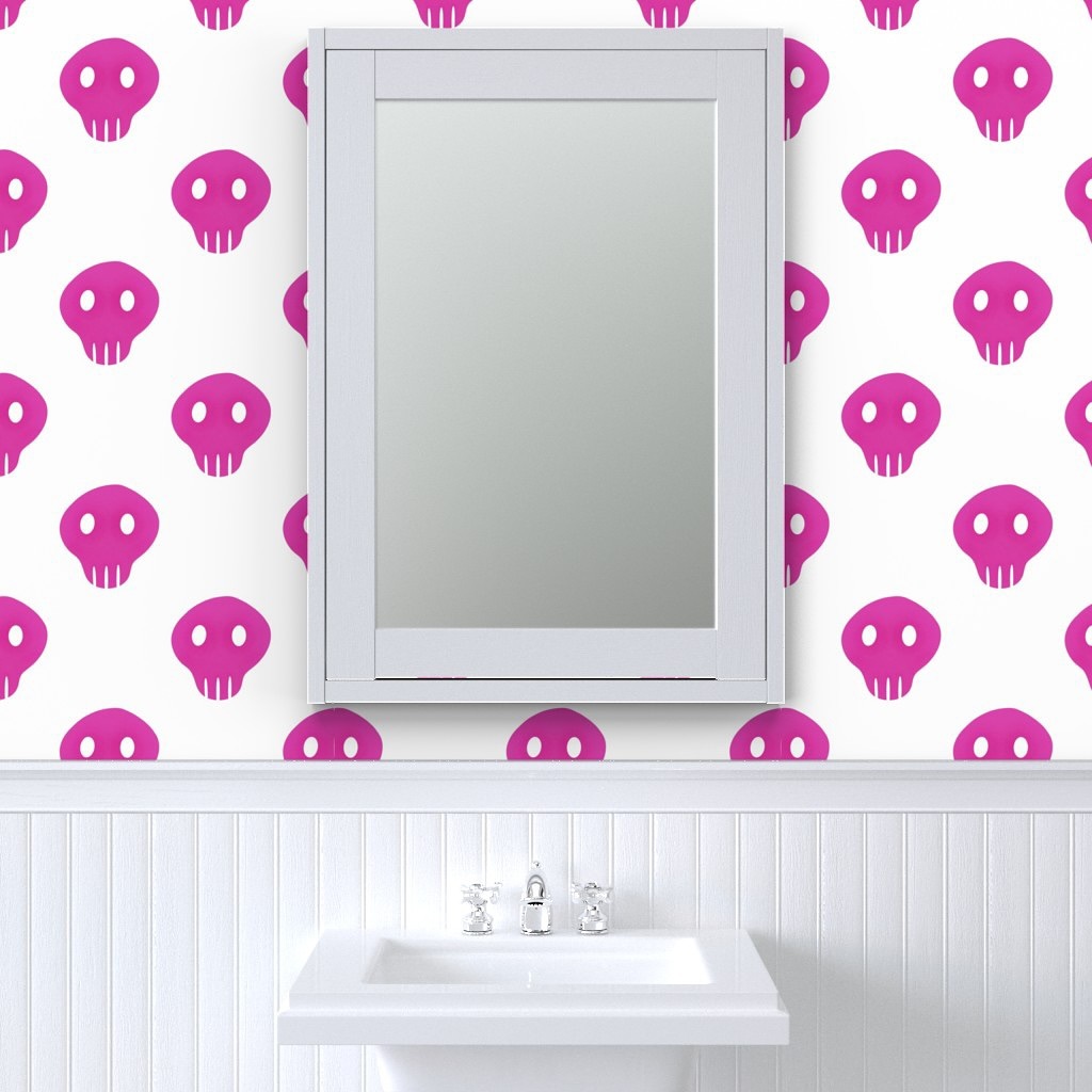 I made a few more of the designs in my Halloween collection on Spoonflower available in wallpaper. I think this one would look super cute in a powder room.

#wallpaper #skullwallpaper #halloweenwallpaper #pastelgoth #pastelgothdecor #pink #pinkskull #pin… instagr.am/p/DAOby5PvJZ8/