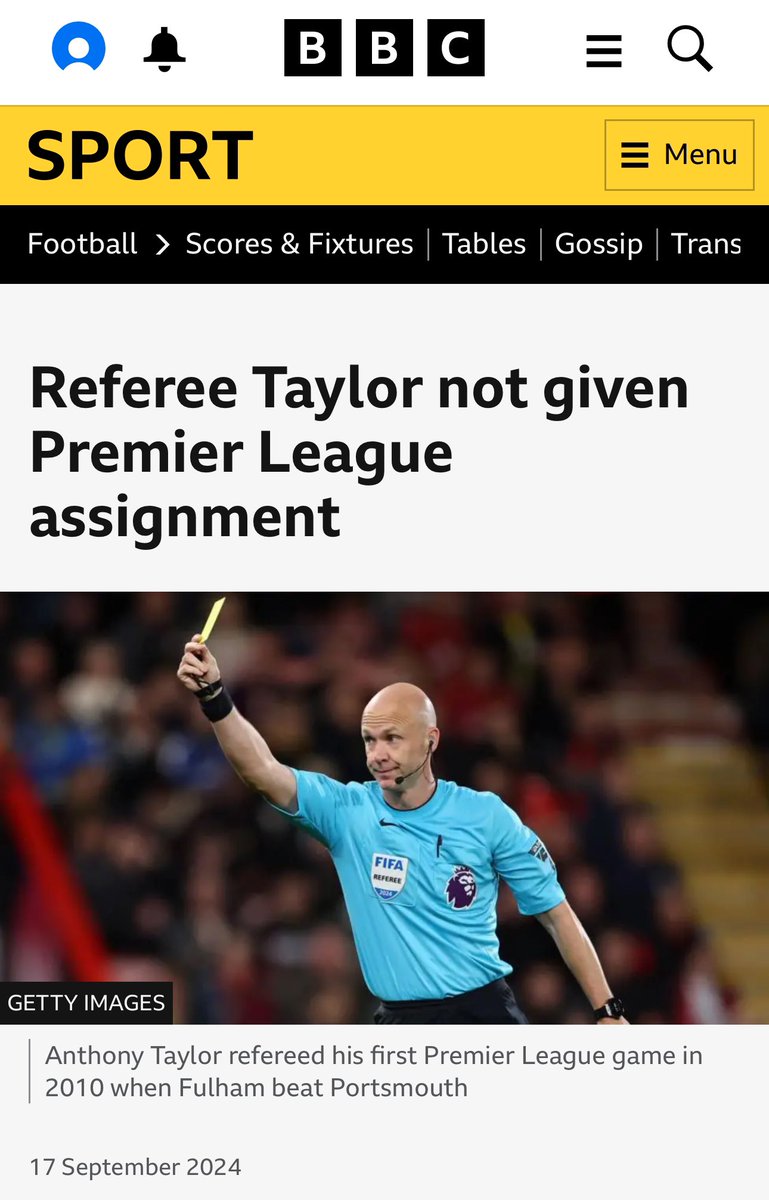 RedDan24's tweet photo. Anthony Taylor taken off refereeing duties this weekend to take him out of the limelight after receiving online abuse last weekend. Obviously he didn’t like being out of the limelight #nffc #anthonytaylor https://t.co/fuIU9LgcTH