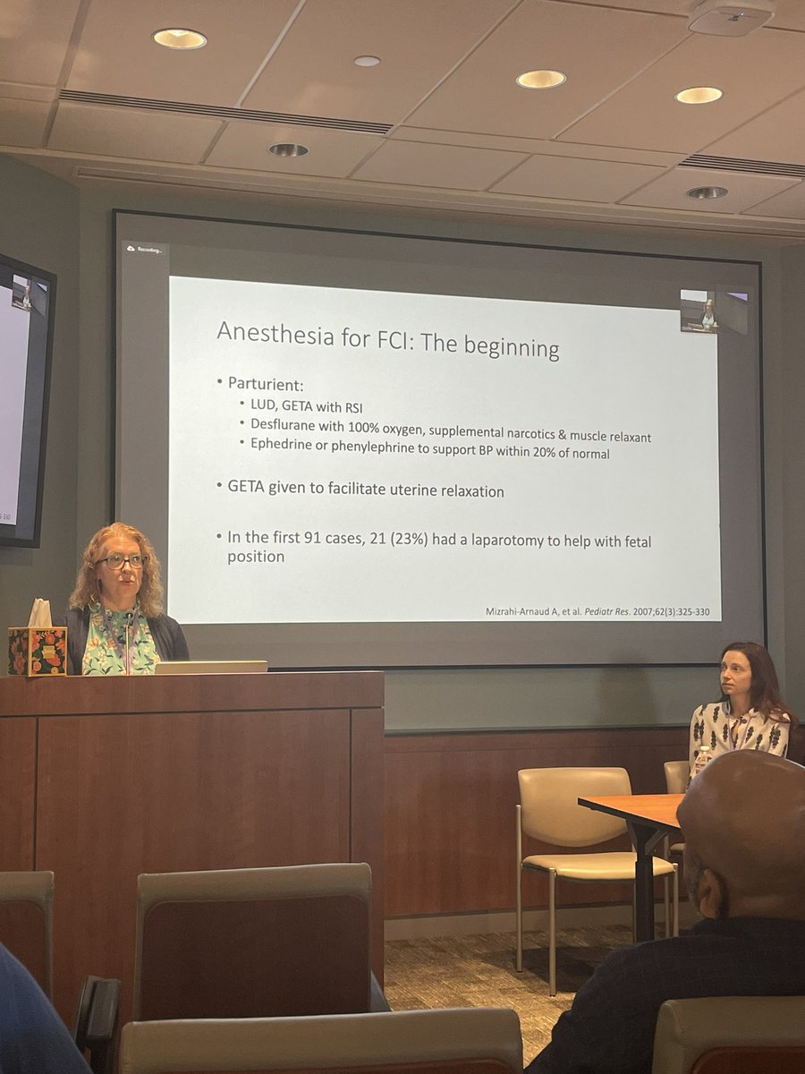 awoytash's tweet photo. @BrighamOBAnes @SMFAHQ @bch_anesthesia Dr Jones presented the long standing experience in Boston performing fetal cardiac interventions including how anesthetic management has changed and neonatal outcomes @bch_anesthesia @SMFAHQ https://t.co/X5khVCBUVm