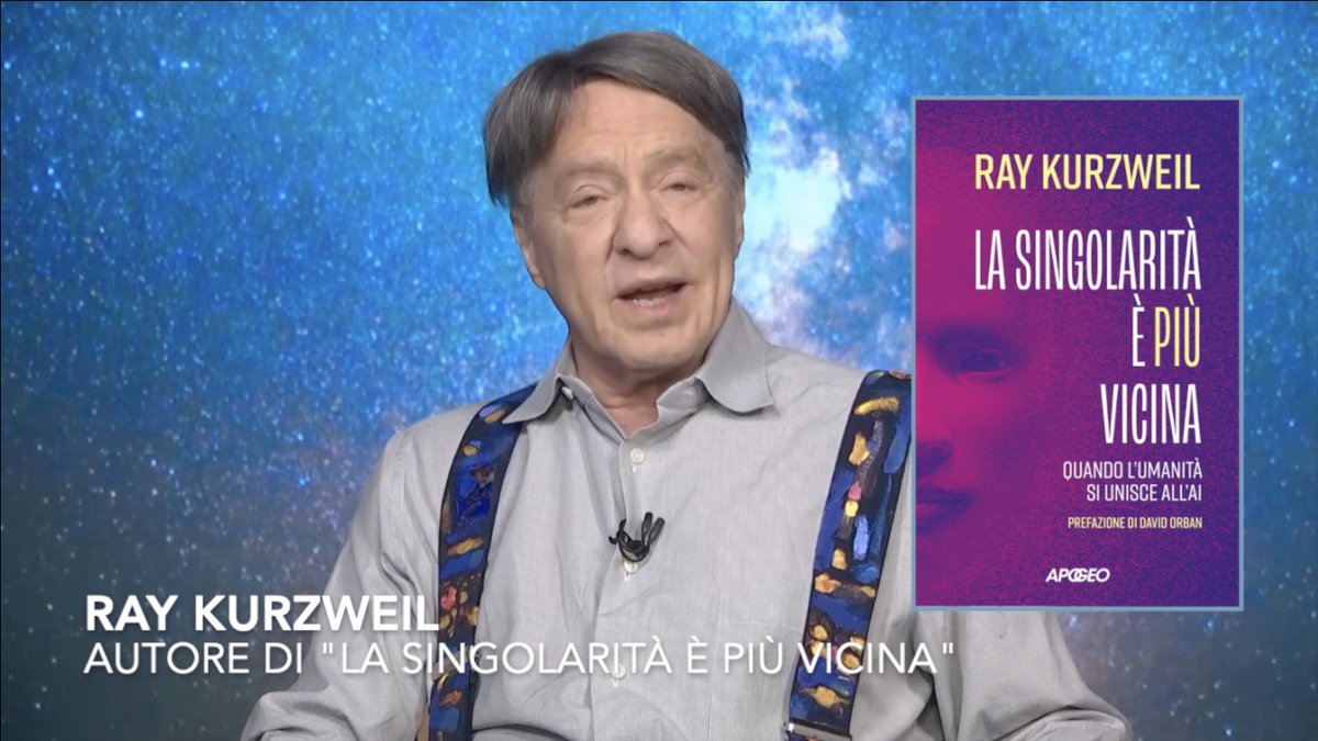 AxeleraEu's tweet photo. Saluti di Ray Kurzweil ad Axelera nell'occasione del lancio del suo libro La singolarità è più vicina. https://t.co/lnSpvrDtmi