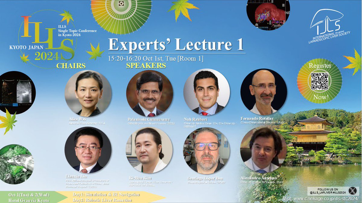 🙌🏼Lots of gorgeous guest speakers are going to come from all over the world 🌍 to #ILLS2024 in #Kyoto !

🗓️Experts’ Lecture 1 on Oct 1st

🎫Registration fee is discounted for trainees/residents &amp; nurses/other medical staff 

🤗REGISTER NOW➡️c-linkage.co.jp/ills-stc2024/