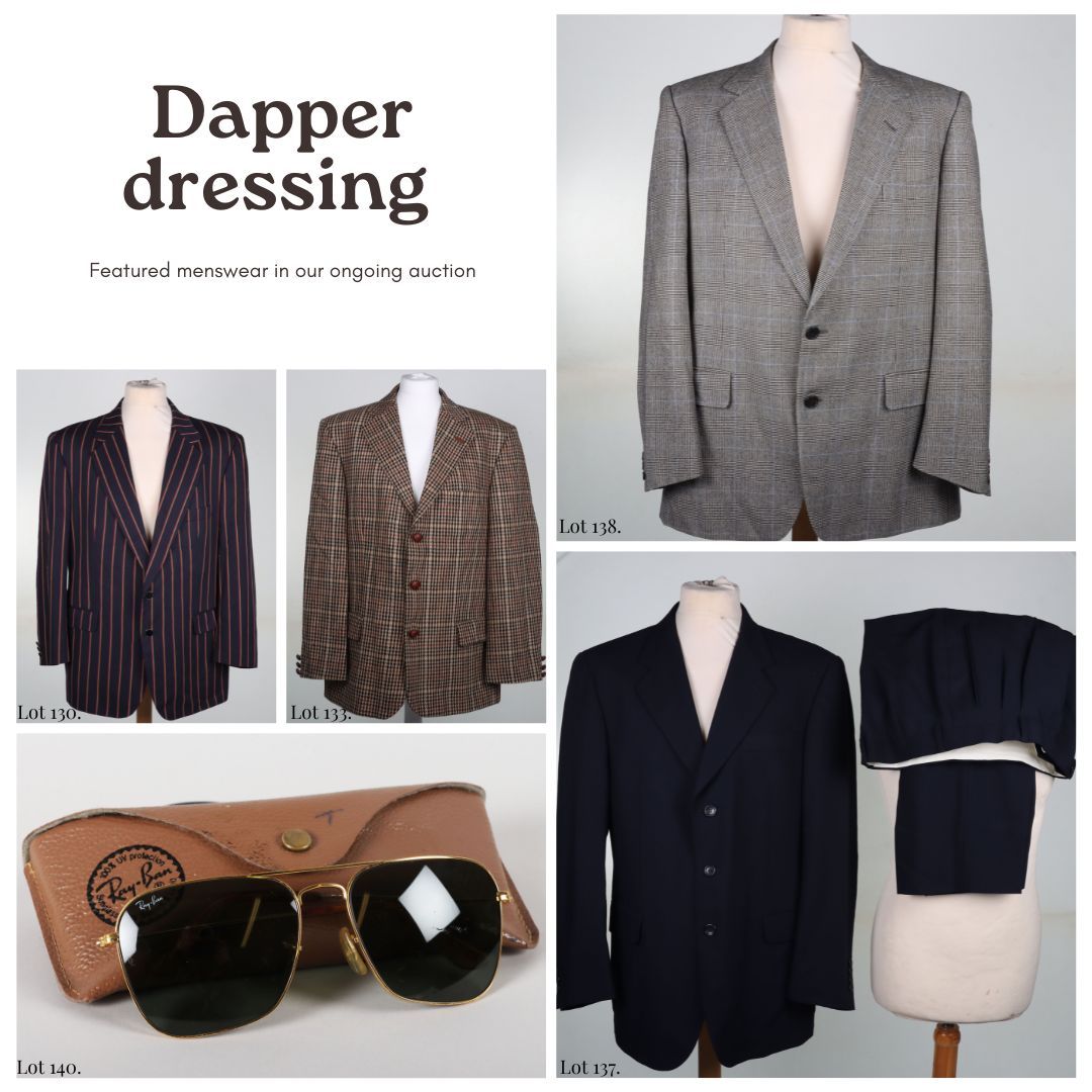 We have a whole range of beautiful items in our ongoing auction - and that includes some very dapper menswear! 🕶️  If you’re after a wardrobe upgrade take a look at our Vintage Fashion and Luxury Goods timed auction over on the C&amp;T website... 👔 buff.ly/3XNTDUQ