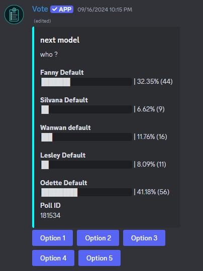 Next model Odette

Vote on Discord : discord.gg/7wDWtaGPaF