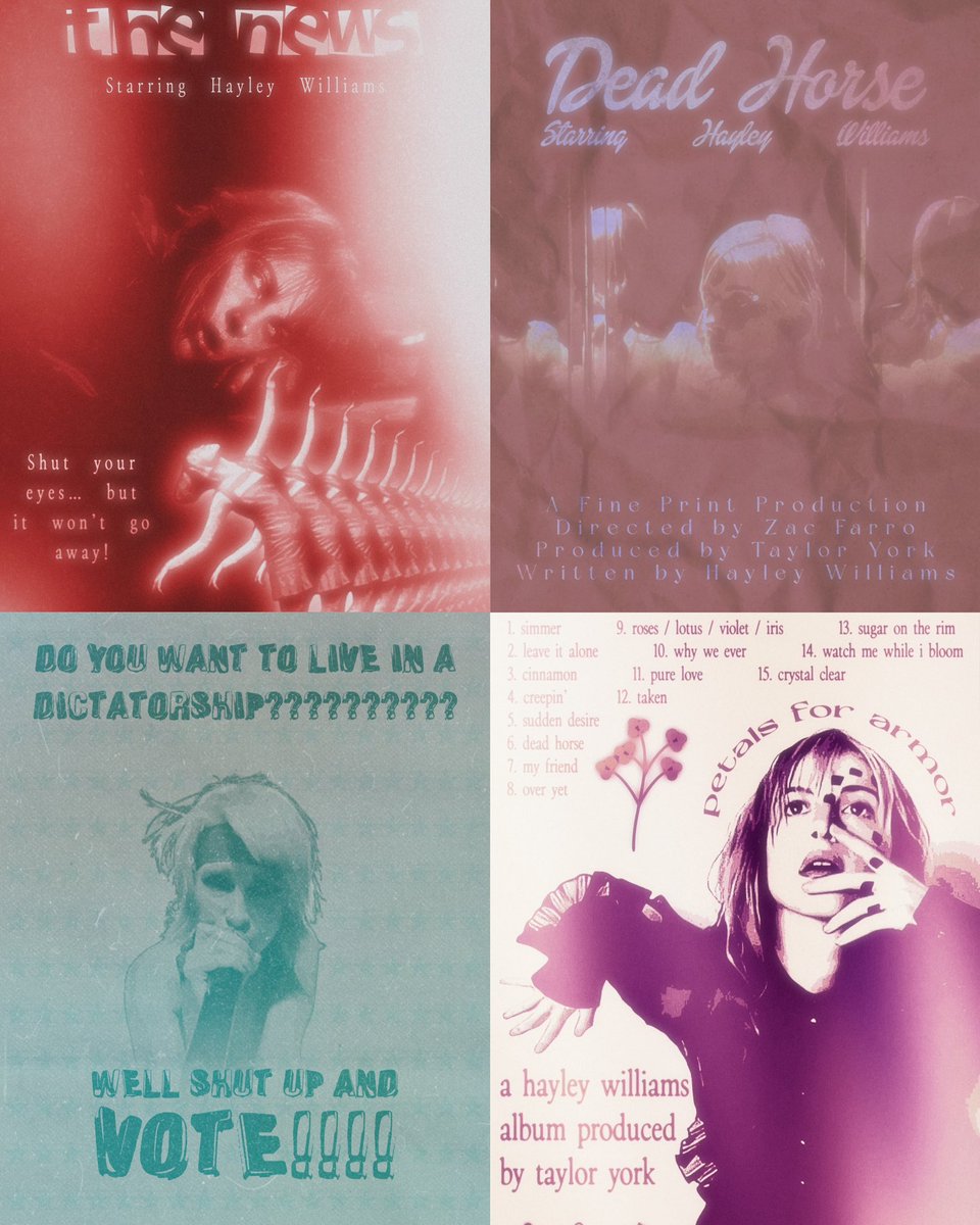 pughswifts's tweet image. okay hi #paramoretwt!!
i’m new-ish to paramore but @LOVESICKY0RK has been culturing me and graphic design is my passion <3