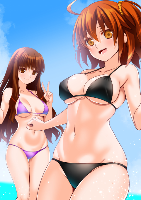pixivリクエストのお任せビキニコースでリクエスト頂きました!
初描きぐだ子とザビ子のビキニ!
奏章3で熱上がってるからなおの事楽しく描かせてもらいました～!

えっ、盛りすぎ?
いいんだよ、細かいことは!

#FGO 
