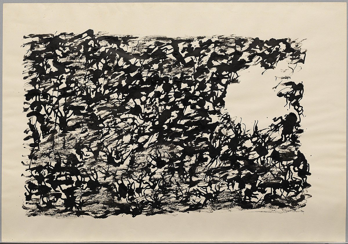 DroidGeisha's tweet photo. π€ Henri Michaux
"Untitled" (1962)
Ink on paper, flowing into the unknown. Michauxβs use of ink captures the subconscious, creating abstract forms that feel both fluid and spontaneous. A meditation on movement and the mind.
#HenriMichaux #AbstractInk #1962 π€ https://t.co/RllYshDmIQ