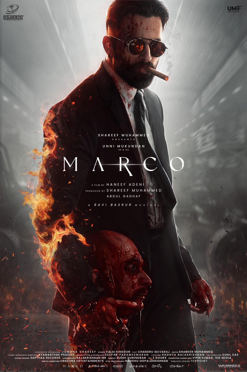 Dir_dsk's tweet image. Here’s Wishing A KickAss Birthday To our Ultimate Maverick. As promised, We bring you The UnniMukundan, like Never Before. Marco Is Blazing and UnniMukundan is Literally on Fire! The Villain You Knew, The Hero You Gonna Meet, Bloody Soon 🔥

#Marco #SecondLook #Killing #soon