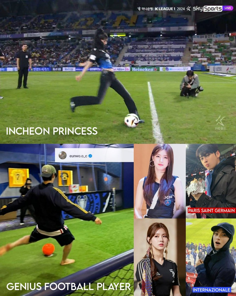 feliceunwoo's tweet photo. Soccer 2024 

😍🤭👫💙⚽

Incheon princess with Genius football player

#차은우 #미연 #CHAEUNWOO #MIYEON #ASTRO #GIDLE #아스트로 #여자아이들 #Chemistry #KLeague1 #IncheonUnited #SouthKorea #KPOP #SkySports #CoupangPlaySeries https://t.co/8HllBYkLjO
