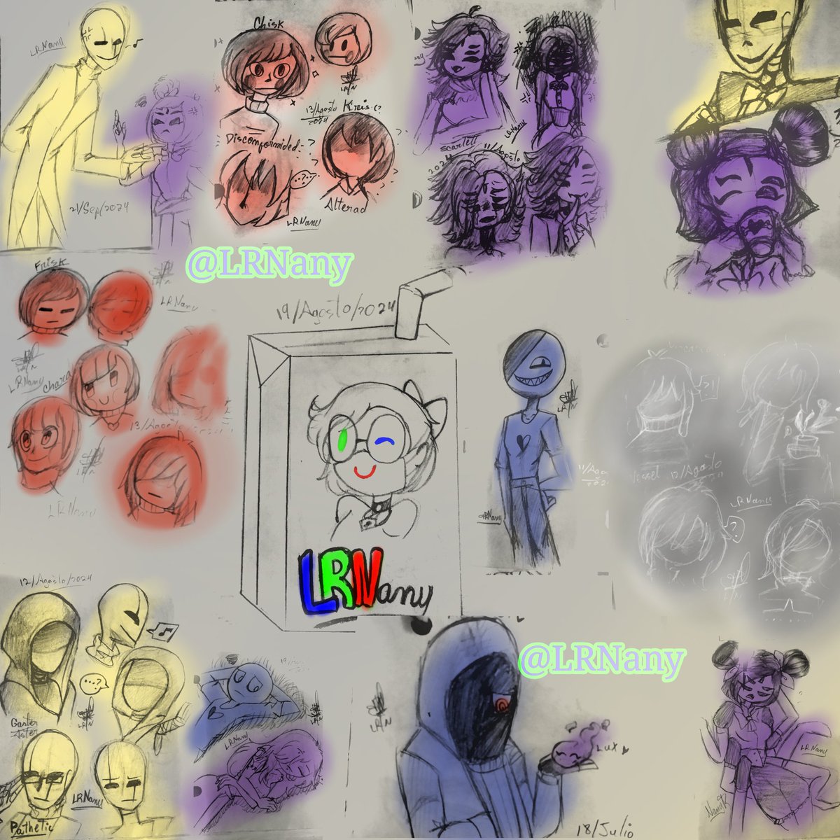 LRNanyR's tweet photo. Bocetos de #undertale #muffet #gaster #UndertaleKFC #YourBoyfriendGame #YourBoyfriendGamefanart y uno en todo el centro de #LRNany. https://t.co/9Dzaf8YwiK