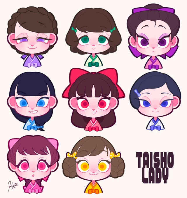 『TAISHO LADY』大正時代の髪型ってかわいいよねリボンがたくさんついてて和と洋が混じってて#illustration #illustrationart #イラスト 