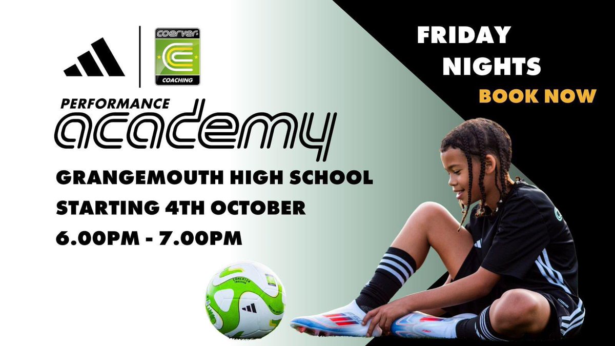 scotlandcoerver's tweet image. Do you want to build confidence with weekly sessions in a #SeriousFun environment? 

Build on the Coerver® 5S's 
🎯 Skill | 🏃 Speed | 🧠 Sense | 💪 Stamina | 🦁 Spirit 

🆕 NEW VENUE
🏟️Grangemouth High School
📆Starting 4th Oct
⏰Fri 6.00-7.00pm

✍️BOOK | tinyurl.com/42x4fdzd