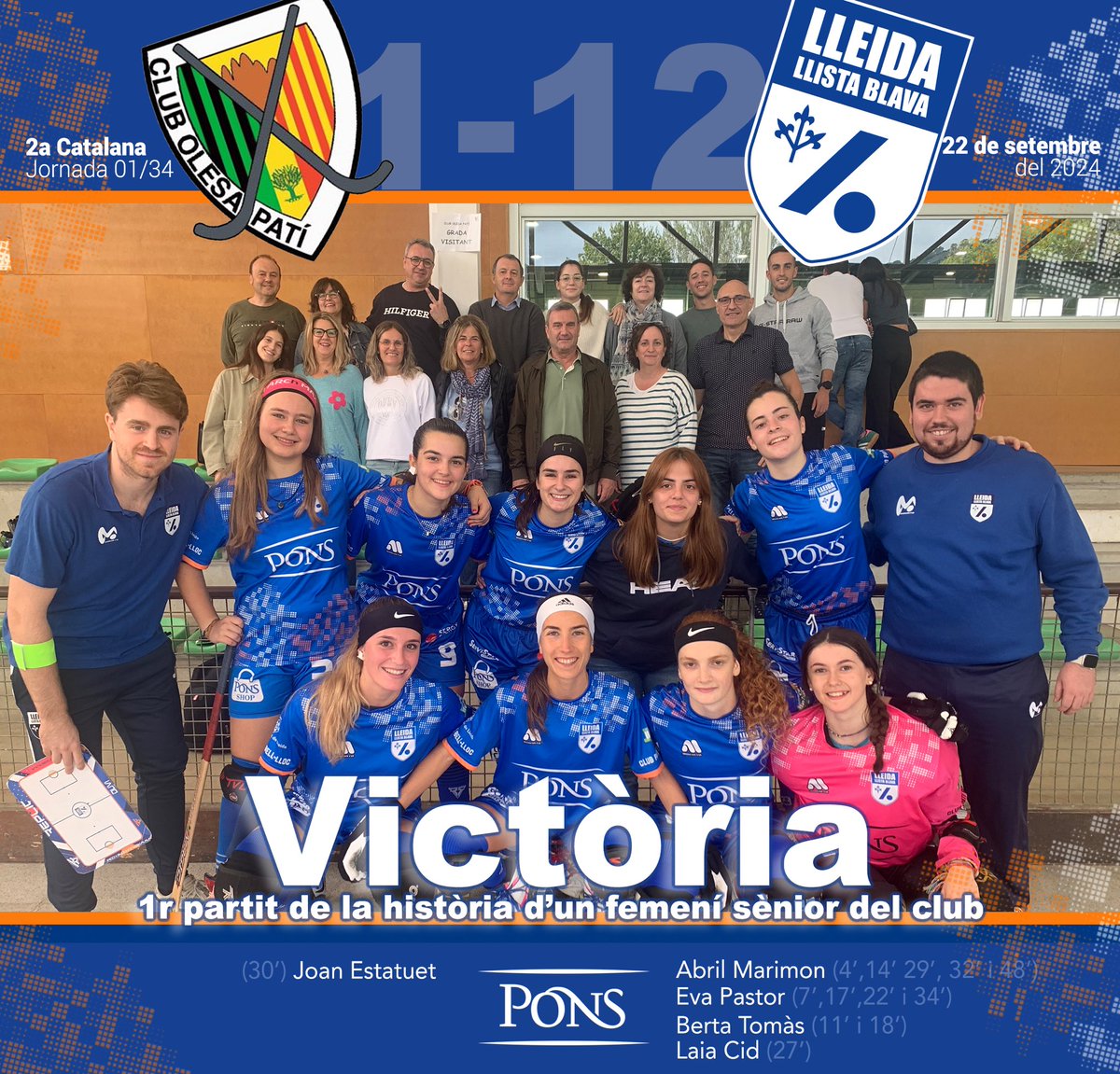 LleidaLlista's tweet image. 💙Jornada històrica pel club! Aquest diumenge per primera vegada un senior femení del Pons Lleida ha jugat un partit oficial. 🏑