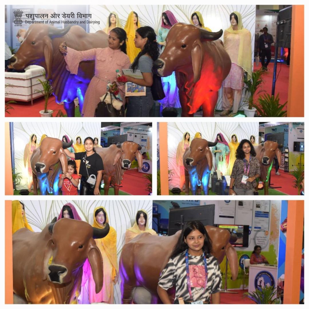 Dept_of_AHD's tweet image. The selfie point created by the Department of Animal Husbandry &amp;amp; Dairy at #WorldFoodIndia2024 has become a center of attraction! 
From adults to children, everyone is captivated by this unique selfie point.
#SelfiePoint #InnovationInDairy #AtmaNirbharBharat #WFI2024