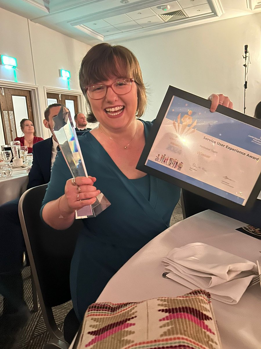 Still not over winning the Service User Experience staff award on Friday! Thanks <a href="/CPFT_NHS/">CPFT</a> for a lovely evening <a href="/CPFT_Perinatal/">CPFT Perinatal Mental Health Team</a> and to make it extra special, it was my 3rd year work anniversary with the team!