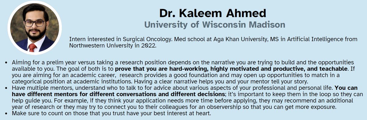 SocAsianAcadSurg (@asianacadsurg) on Twitter photo Recap of Aug 11 <a href="/AsianAcadSurg/">SocAsianAcadSurg</a> Sips on Applying to Gen Surg as an IMG
4/5: Meet Kaleem Ahmed, Intern at <a href="/WiscSurgery/">UW-Madison Department of Surgery</a>! Med school at <a href="/AKUGlobal/">Aga Khan University</a>, MS in AI from <a href="/NorthwesternU/">Northwestern</a>, and research on machine learning to predict outcomes in pancreatic cancer. Recap of Aug 11 <a href="/AsianAcadSurg/">SocAsianAcadSurg</a> Sips on Applying to Gen Surg as an IMG
4/5: Meet Kaleem Ahmed, Intern at <a href="/WiscSurgery/">UW-Madison Department of Surgery</a>! Med school at <a href="/AKUGlobal/">Aga Khan University</a>, MS in AI from <a href="/NorthwesternU/">Northwestern</a>, and research on machine learning to predict outcomes in pancreatic cancer.