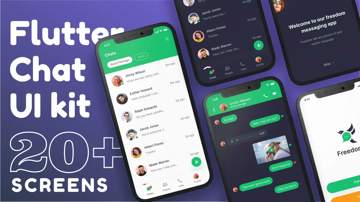 Flutter Chat App Template: flutterlibrary.com/templates/chat…