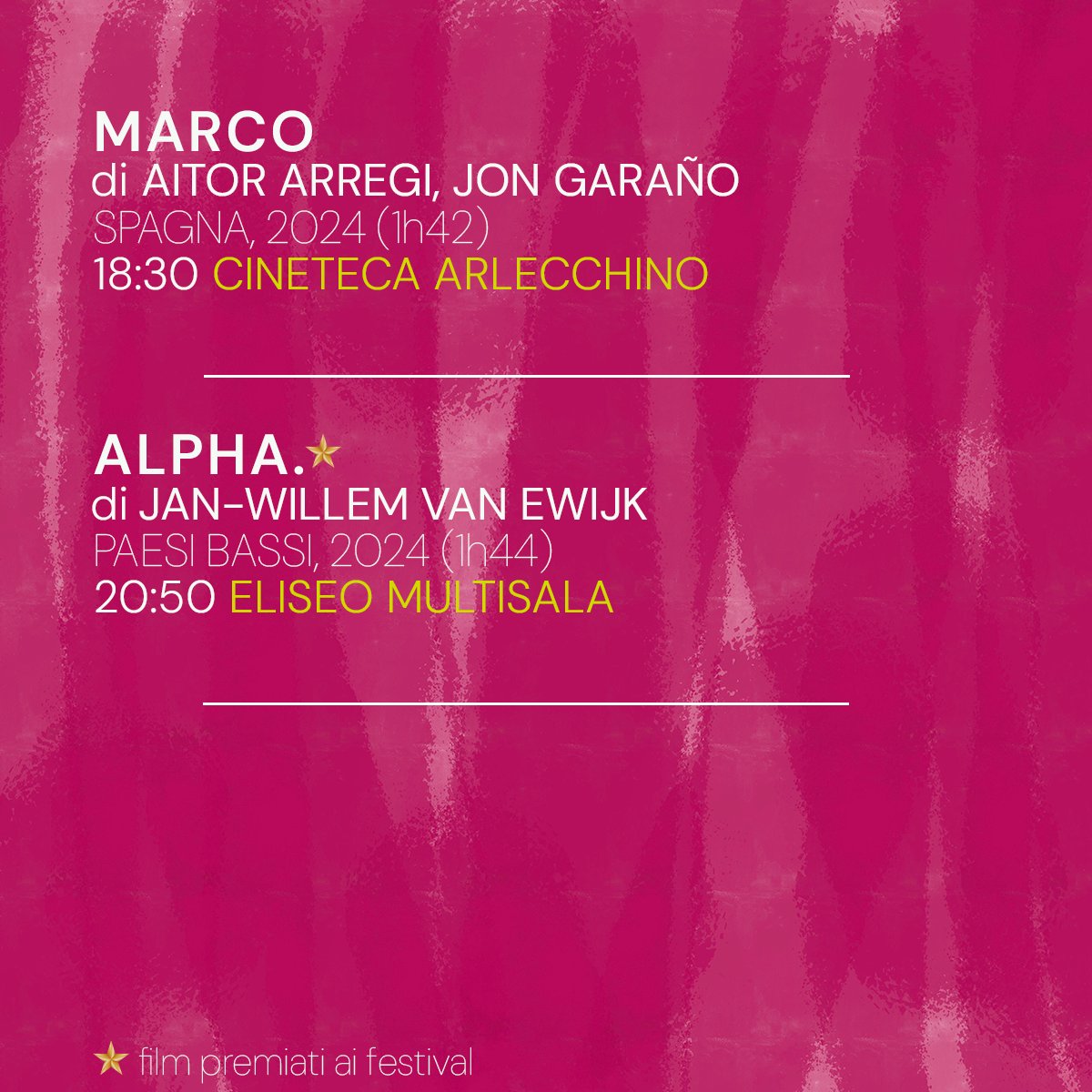 🗓️ Giorno 4: scorri per scoprire i titoli di domenica 22 settembre ➡️➡️