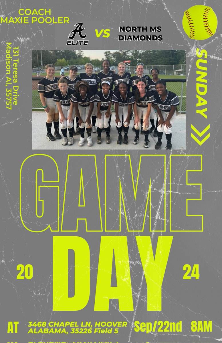alyssa_stapler's tweet photo. It's game time. Let's go, Elite!! @BellaWall2028 @JazzalynDavis @AddieMarb32 @KailaL2029 @kiera2029 @harper_jones2 @allyn_j2027 @morganball78608 @HMayes11 @MorganStou25 @AKHardin2029 @CoastRecruits @CoastRecruitsSB @KevinMoses38 @Uorangemen2 @coachangelbrown @QrRecruiter @KyleParmley