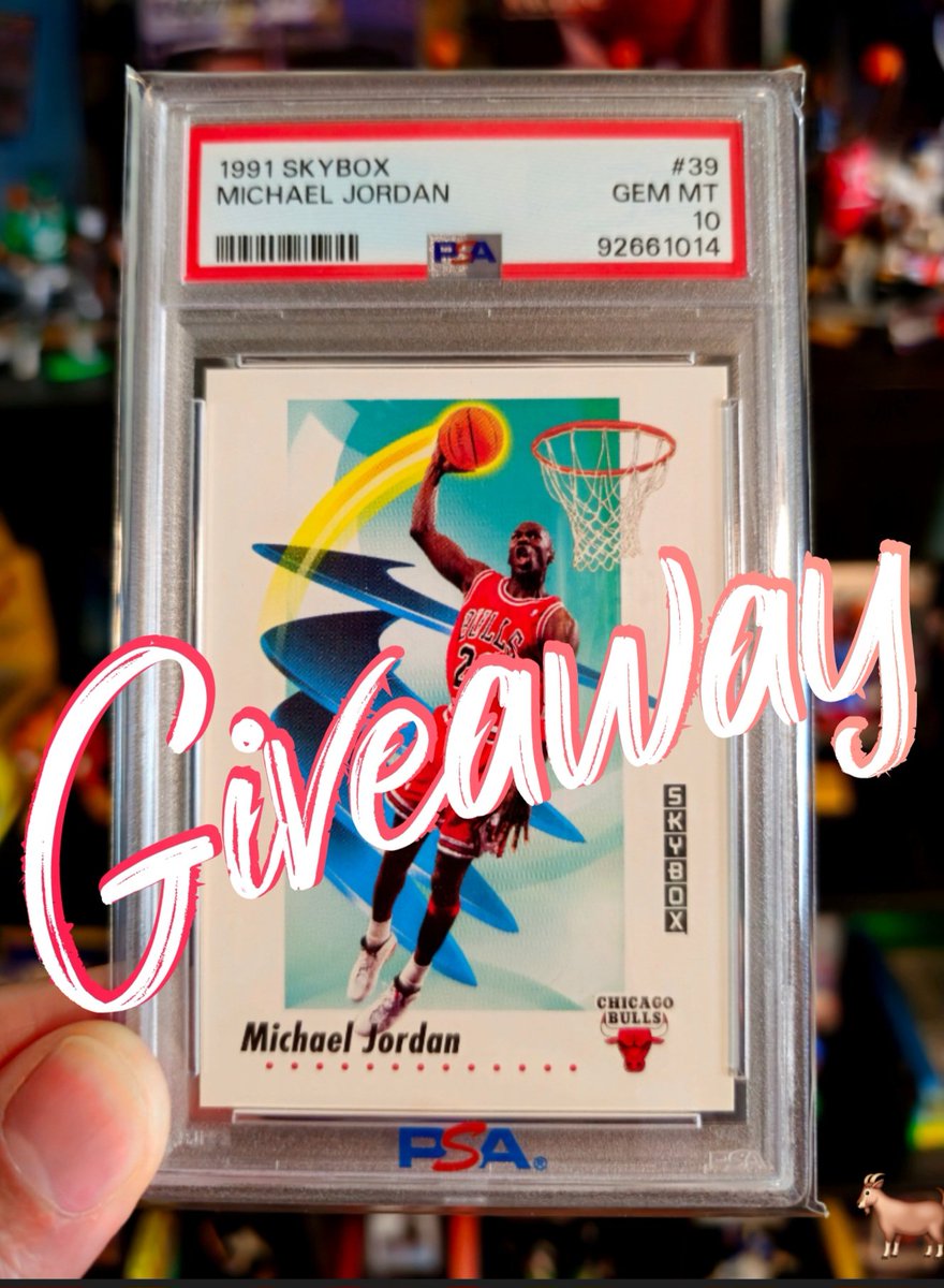 🚨 GIVEAWAY ALERT 🚨

For a chance to win this Junk Wax Hero 🤩 Michael Jordan 1991 Skybox PSA 10 🐐

Like/Follow/Repost to Enter ♻️

Winner TBA 9/28 @ 9 PM EST 📢