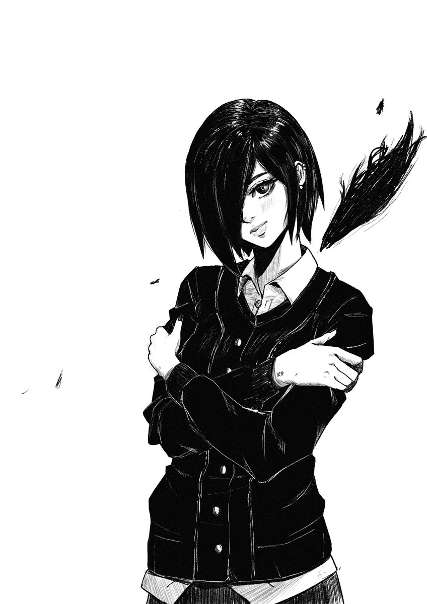 k9ot5o's tweet photo. Drawing of Touka Kirishima from Tokyo Ghoul #TokyoGhoul https://t.co/QDO3qbXpca