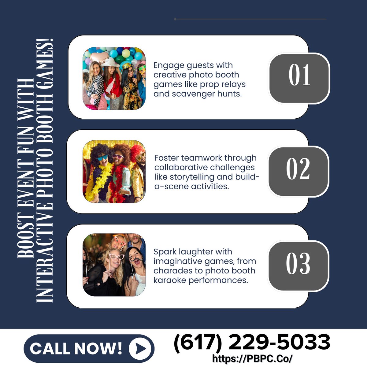 pbpc_co's tweet image. Make your event unforgettable with an interactive photo booth rental in Boston MA! Prop relays, creative games, and endless fun for every celebration. Call (617) 229-5033 today! #InteractiveEvents #Boston