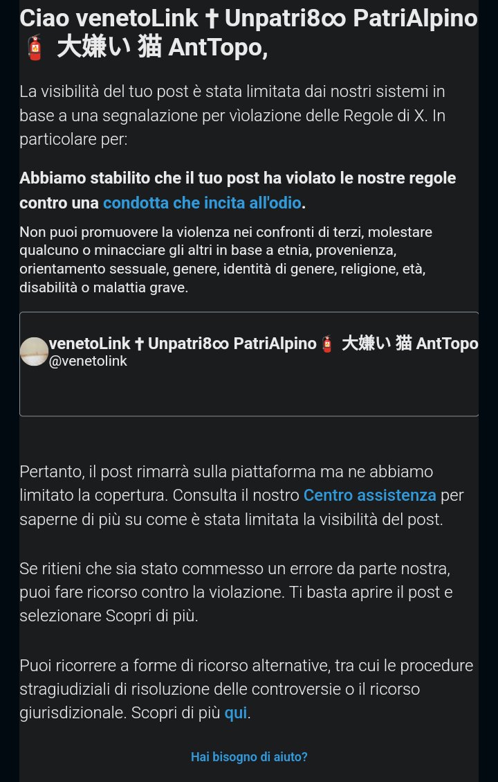venetolink's tweet image. @Help @X ho ricevuto una mail da voi o dal mossad ( cambia Poco )
in cui Voi dite che un mio post ( NON è dato sapere quale) viola le regole, O non inneggia al #Genocidio ad opera di #Israele.
Allego, cosi avete l #exif e metadati, copia della mail. 
Grazie per la risposta.Shalom