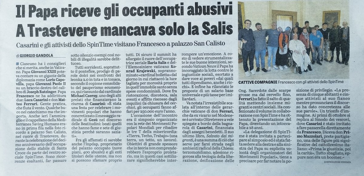 cassiocherea's tweet image. Primo Mazzolari grande figura del cattolicesimo🇮🇹diceva &quot;prima la giustizia poi la carità&quot; Ma #bergoglio coniuga l&apos;armata brancaleone dell&apos;indagato #casarini col centro asociale #spintime sbattendosene delle leggi🇮🇹E propugna il salario universale! Insomma scafista e grillino!