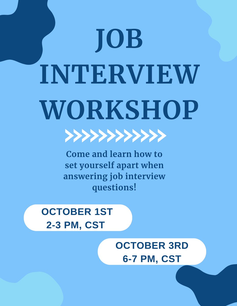 The Graduate School is hosting a How to Stand Out in a Job Interview workshop. This workshop will focus on how to set yourself apart when answering interview questions.
October 1st: tinyurl.com/y58bsw7t
October 3rd: tinyurl.com/4aerfz6s