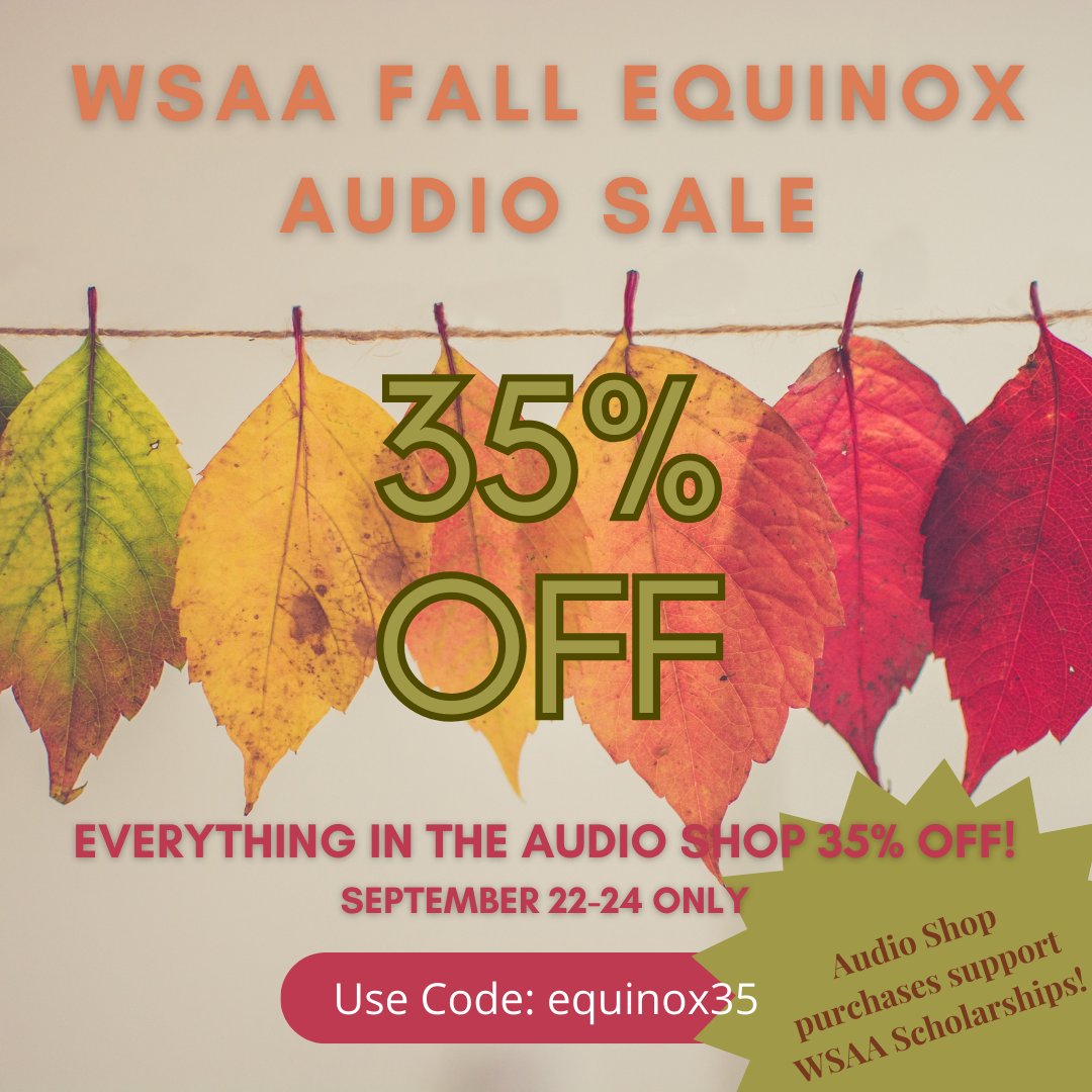 35% OFF ALL AUDIO! WSAA Fall Equinox Sale! - All lecture and workshop recordings in the Audio Shop 35% off for 3 days only! September 22-24!

Use Code: equinox35

Save at: waastrologers.org/audio-shop/

All Audio Shop sales benefit WSAA Scholarships.