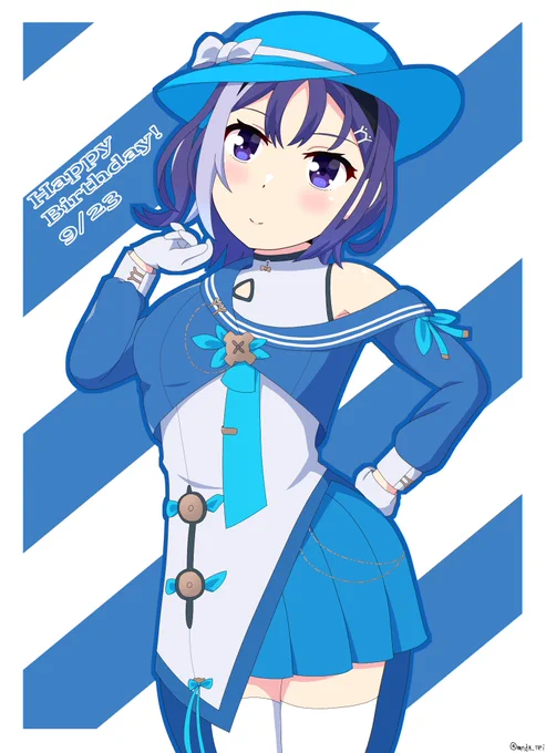 ぶいぱいの蒼き炎、ちー様お誕生日おめでとうございます! #いざよ絵 
