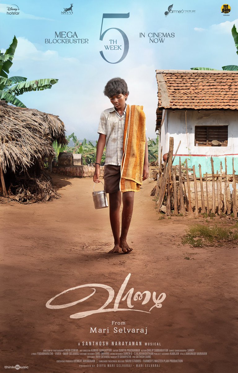 Mari Selvaraj (@mari_selvaraj) on Twitter photo Undying support and love have led to 5 weeks of #Vaazhai ✨
#Vaazhai5thWeek ✨
Book Your Tickets Now!!!!
#VaazhaiRunningSuccesfully 🎉✨
#VaazhaiRainingEmotions
<a href="/Music_Santhosh/">Santhosh Narayanan</a> @ayngaran_offl <a href="/navvistudios/">Navvi Studios</a>
@disneyplusHSTam
<a href="/RedGiantMovies_/">Red Giant Movies</a> <a href="/thinkmusicindia/">Think Music</a> Undying support and love have led to 5 weeks of #Vaazhai ✨
#Vaazhai5thWeek ✨
Book Your Tickets Now!!!!
#VaazhaiRunningSuccesfully 🎉✨
#VaazhaiRainingEmotions
<a href="/Music_Santhosh/">Santhosh Narayanan</a> @ayngaran_offl <a href="/navvistudios/">Navvi Studios</a>
@disneyplusHSTam
<a href="/RedGiantMovies_/">Red Giant Movies</a> <a href="/thinkmusicindia/">Think Music</a>