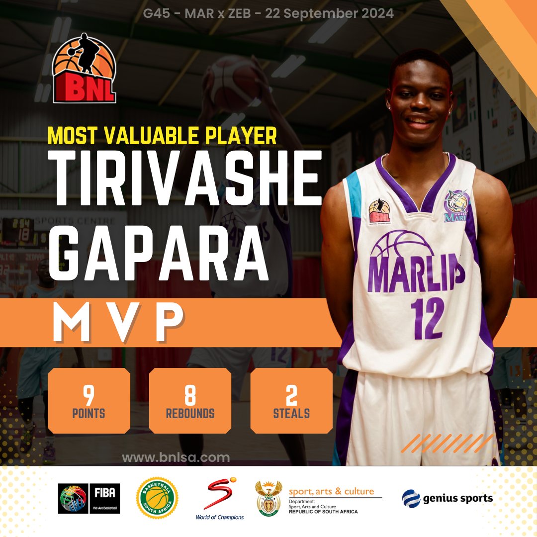 BNLSA's tweet image. 🌟 MVP Alert: Tirivashe Gapara! 🏀 With 9 points, 8 rebounds, 2 steals, and 1 block, he brought the energy and impact needed for the win! Shoutout to @krispykreme_za for making these celebrations even sweeter! 🙌

#MVP #HoopsHero #dough #BNLSA