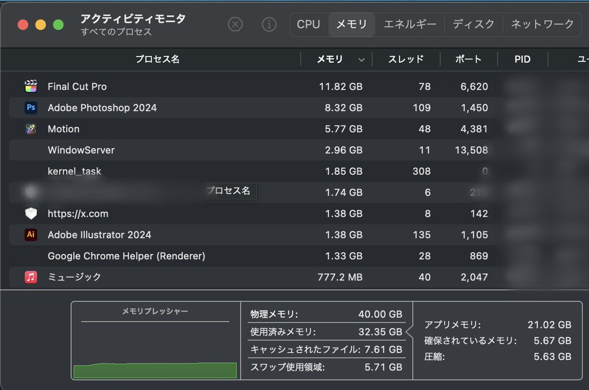 adobeを活用して動画編集をすると、メモリがかつかつ